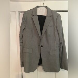 Banana Republic- Women’s Gray Houndstooth Blazer - Classic Single-Button